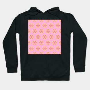 Retro kaleidoscope flowers, in yellow and pink pastel tones Hoodie